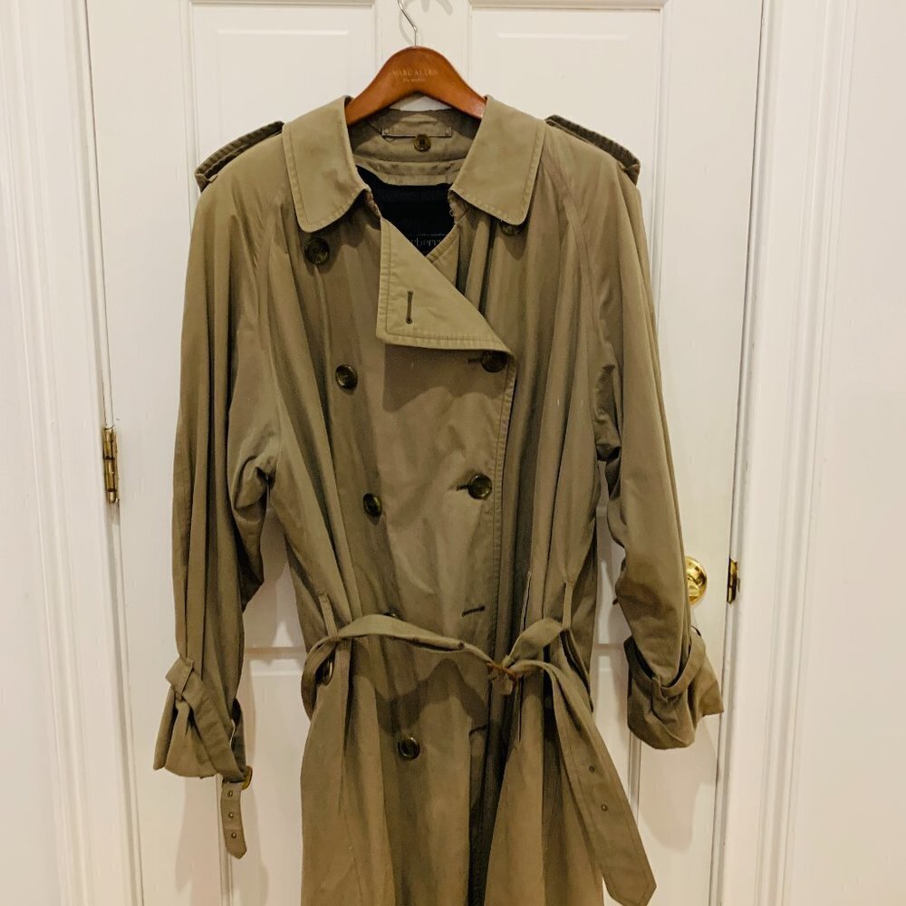 BURBERRYS VINTAGE Men's 40 Long Trench Coat WOOL lining NOVA check